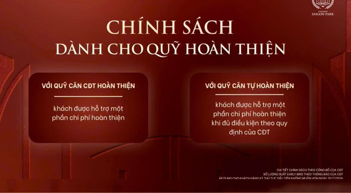 Hỗ trợ chi phí hoàn thiện nhà